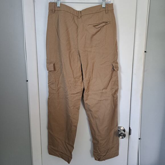 Old Navy Extra High Rise Taylor Straight Trouser Pants Tan Cargo Women's Medium - Picture 2 of 7